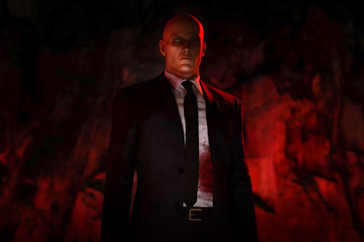 a bloodied Agent 47 in Hitman World of Assassination